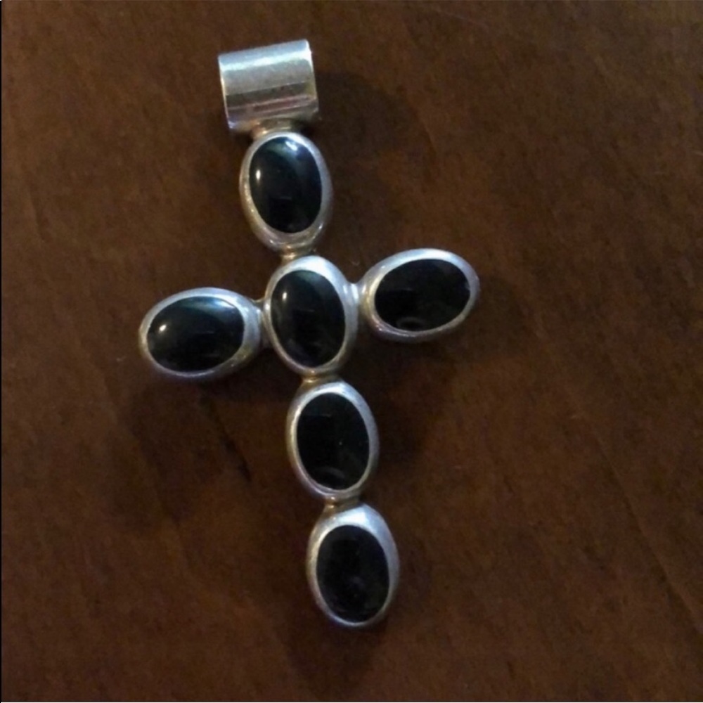 ✝️ Sterling Silver & Black Onyx Pendant